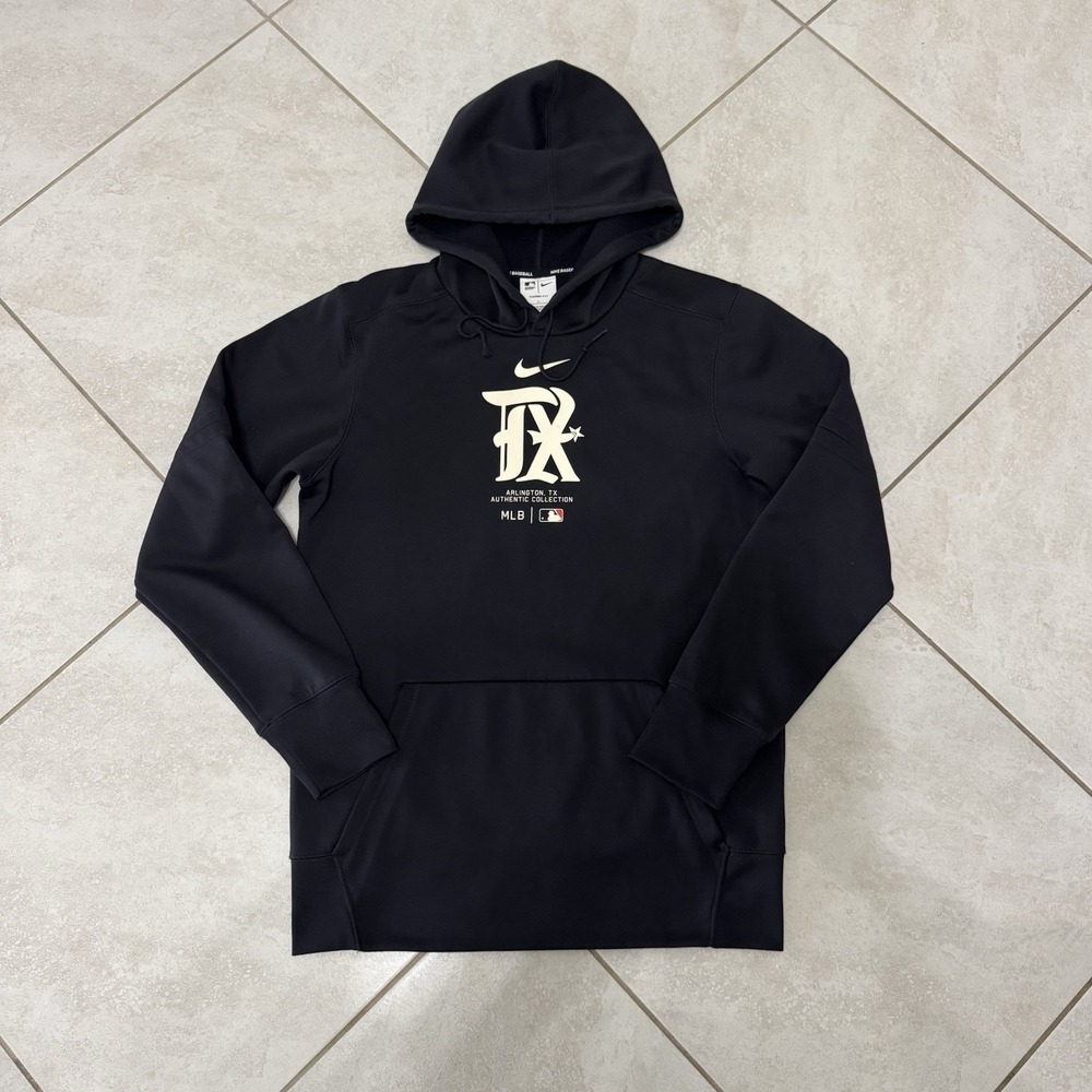 Texas Rangers Hoodie Mens‎ S Nike City Connect Black MLB Baseball Therma Fit